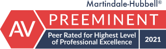 Martindale-Hubbell Preeminent Peer Rated for Highest Level of Professional Excellence 2021